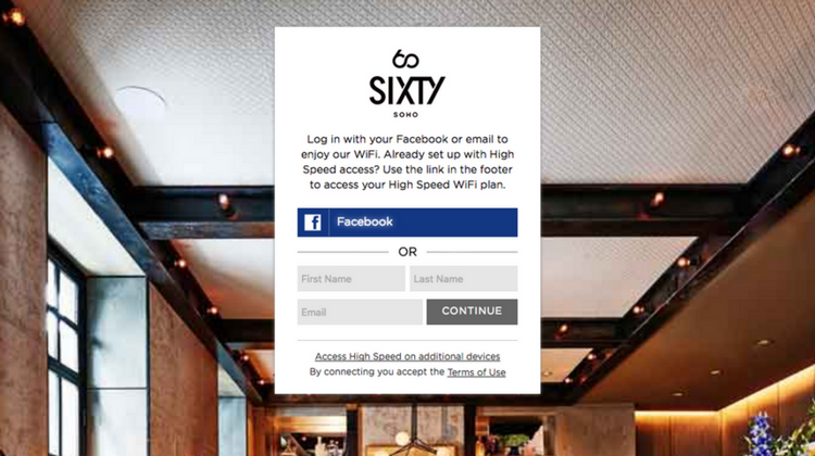 sixty-hotels-captive-portal-facebook-authentication